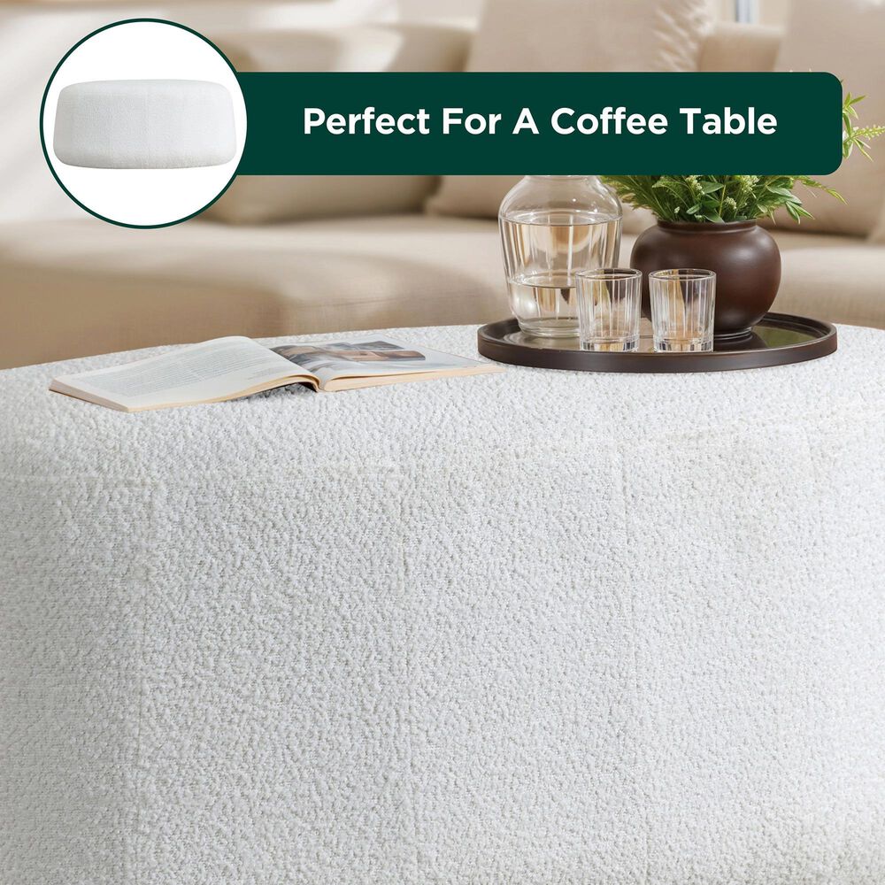 Lifestyle Solutions Kayden Ottoman in White, , large