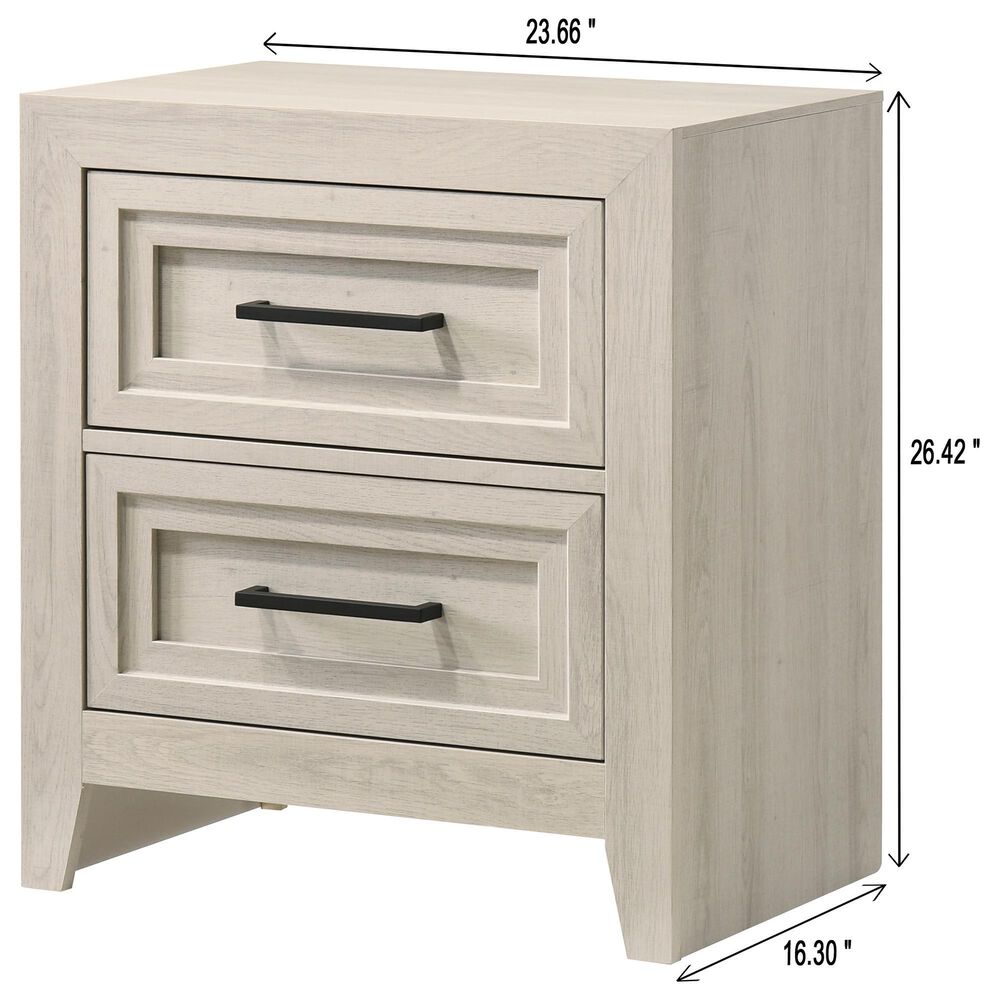 Crown Mark Lorraine 4-Piece King Panel Bedroom Set in White, , large