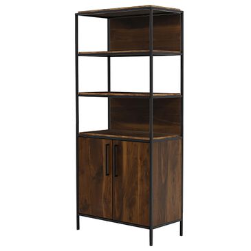 Sauder Nova Loft Bookcase with Doors in Grand Walnut, , large