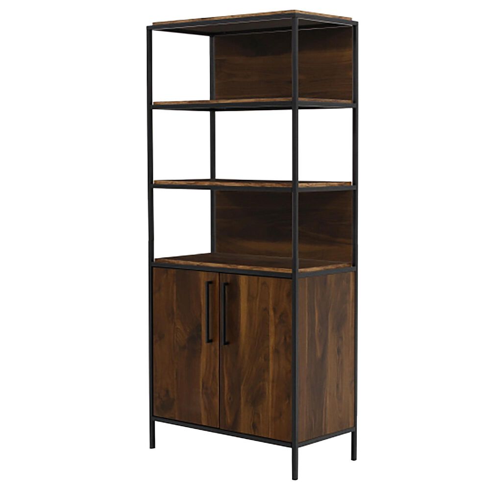 Sauder Nova Loft Bookcase with Doors in Grand Walnut, , large
