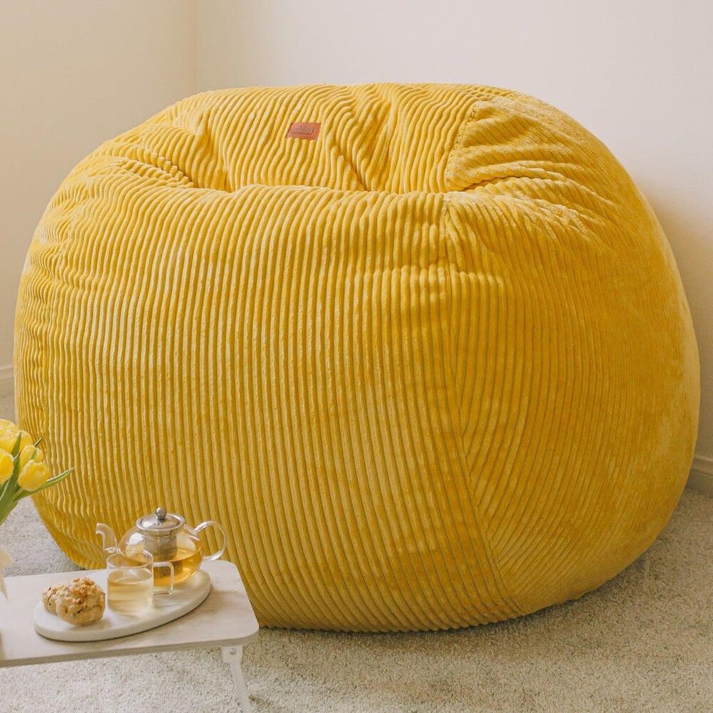 Bean Bag Nest Chairs Queen Plush Bean Bag in Saffron, , large