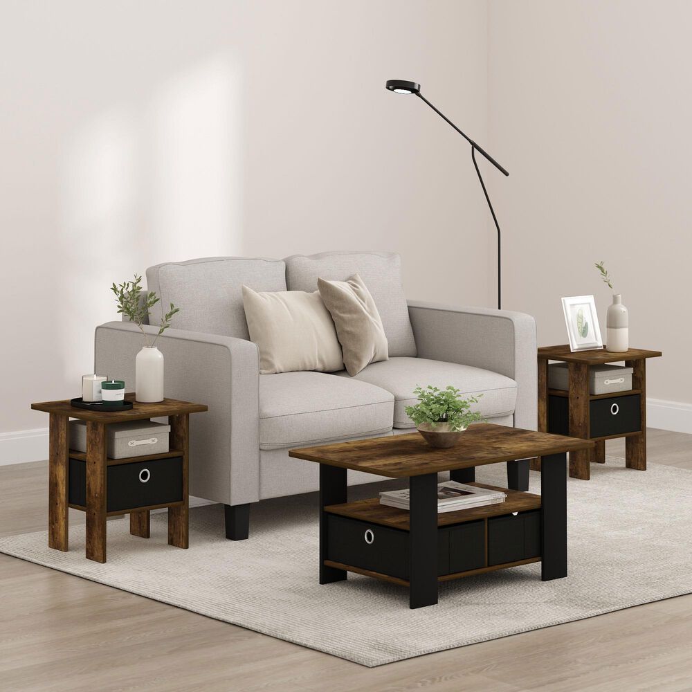 HOMLUX 1-Drawer End Table in Amber Pine, , large