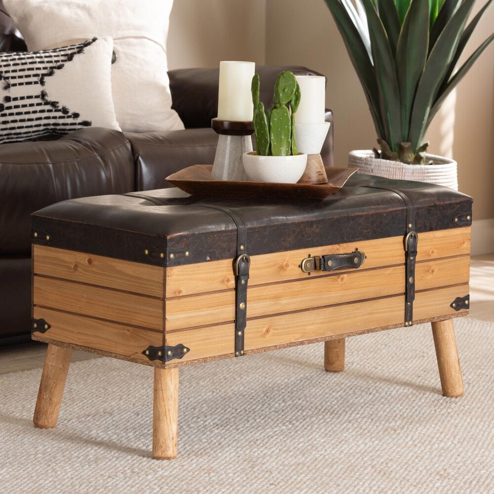 Baxton Studio Amena Storage Ottoman in Dark Brown, , large