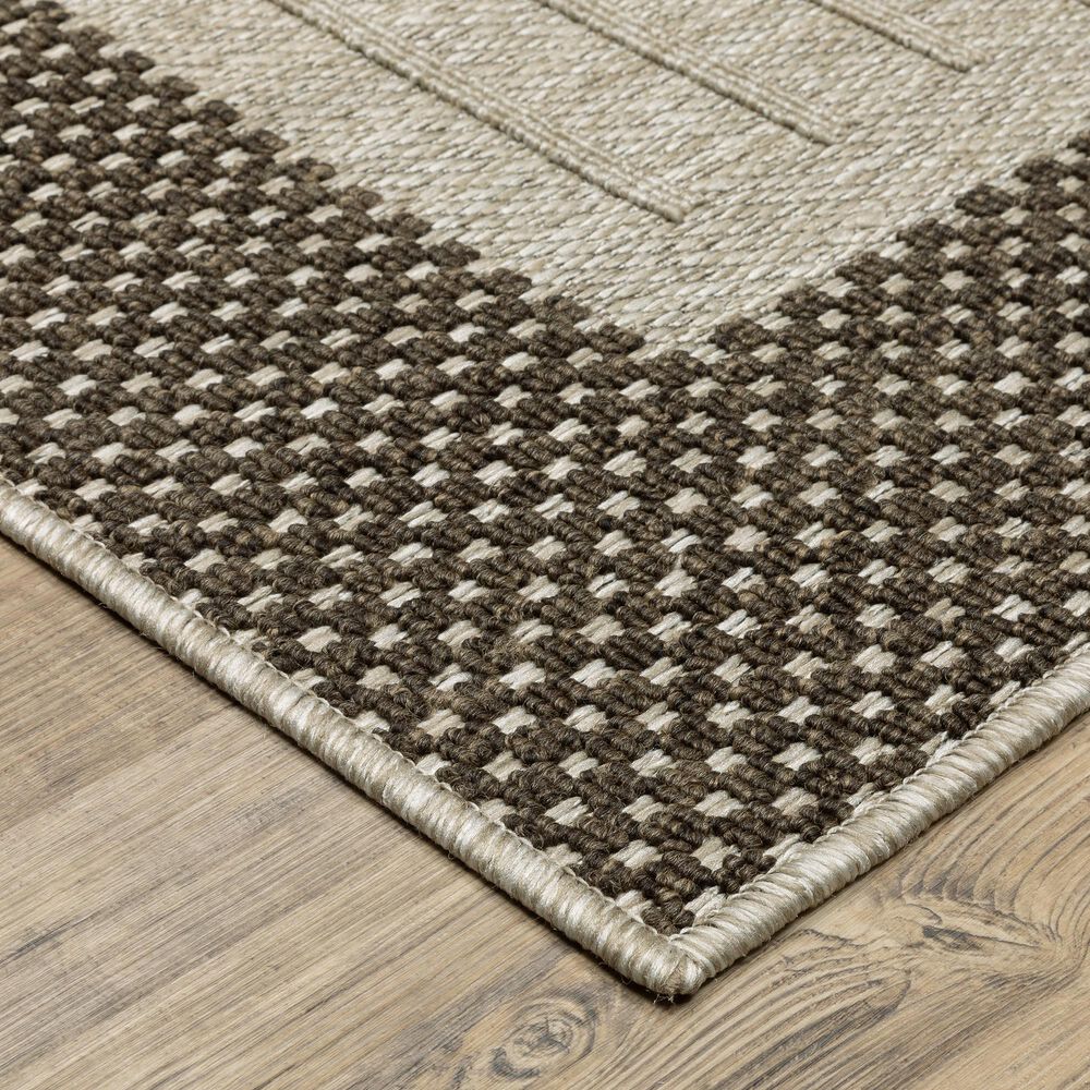 ROW by Oriental Weavers Zarina Striped Beige and Brown 9'10" x 12'10" Indoor/Outdoor Area Rug, , large