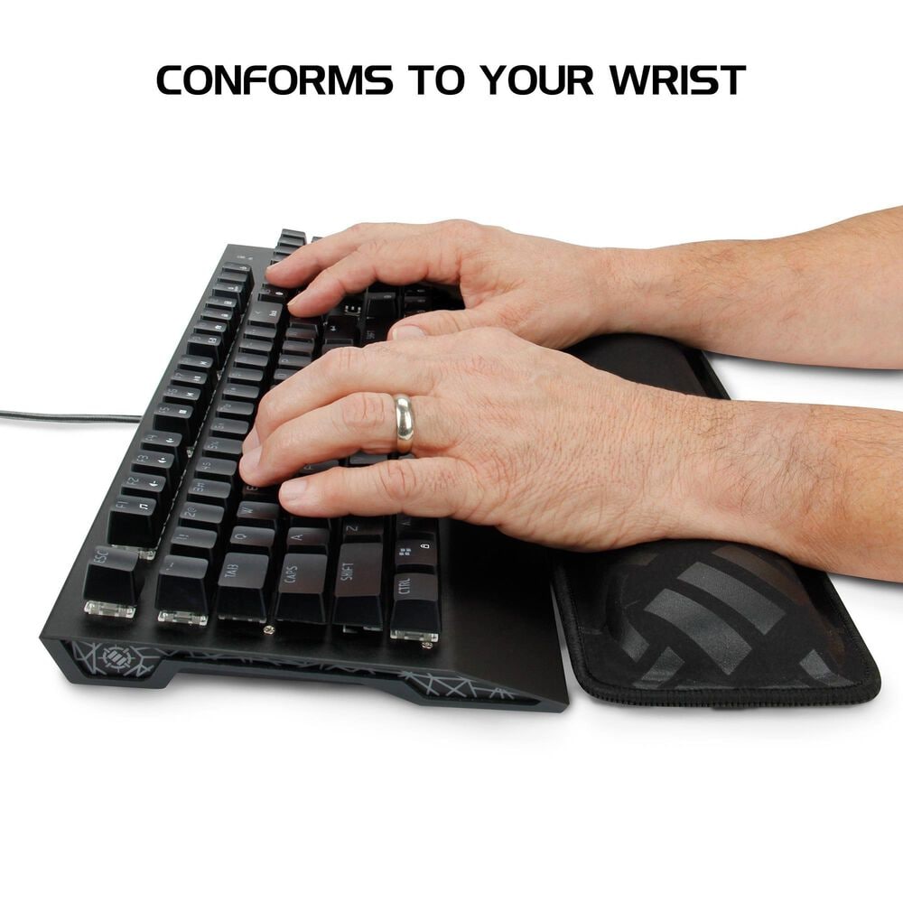 Enhance Gaming Keyboard Wrist Rest with Soft Memory Foam in Black, , large