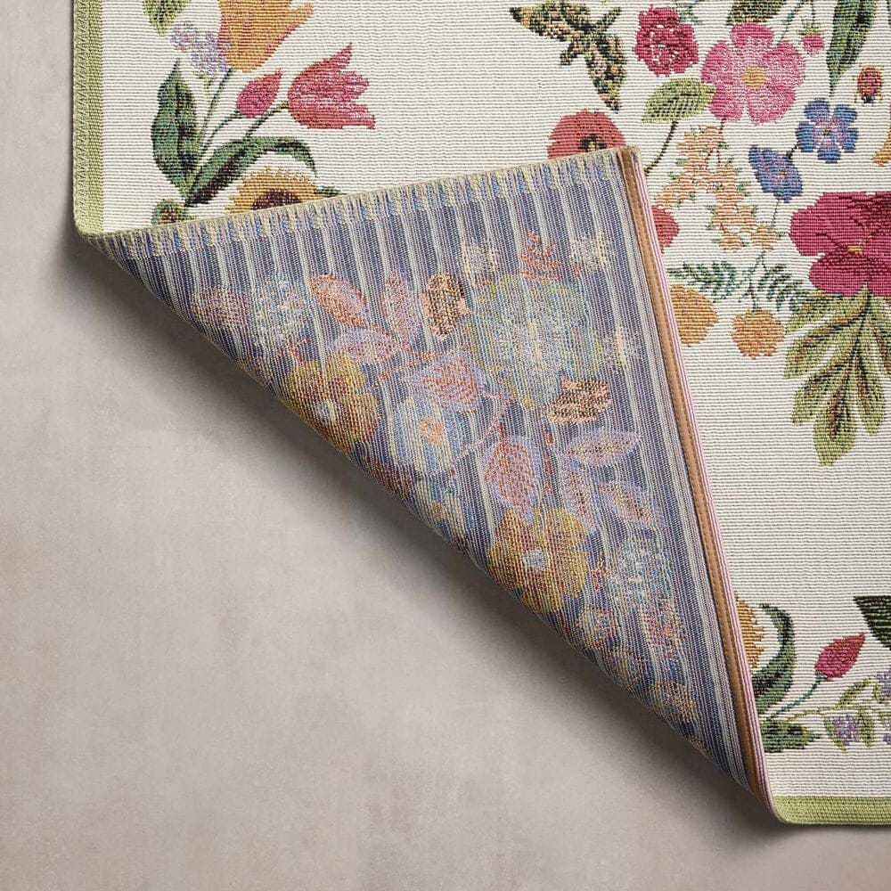 Rifle Paper Co. x Loloi Perennial Blossom 2&#39;5&quot; x 5&#39;6&quot; Cream Runner, , large