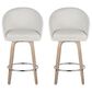LumiSource Matisse 26" Swivel Counter Stool with Cream Fabric Upholstery in Whitewashed and Chrome (Set of 2), , large
