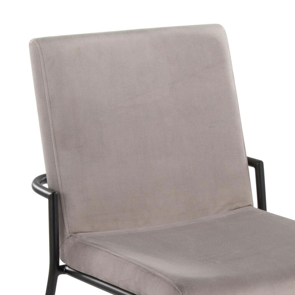 LumiSource Dutchess Side Chair with Silver Velvet Cushion in Black (Set of 2), , large