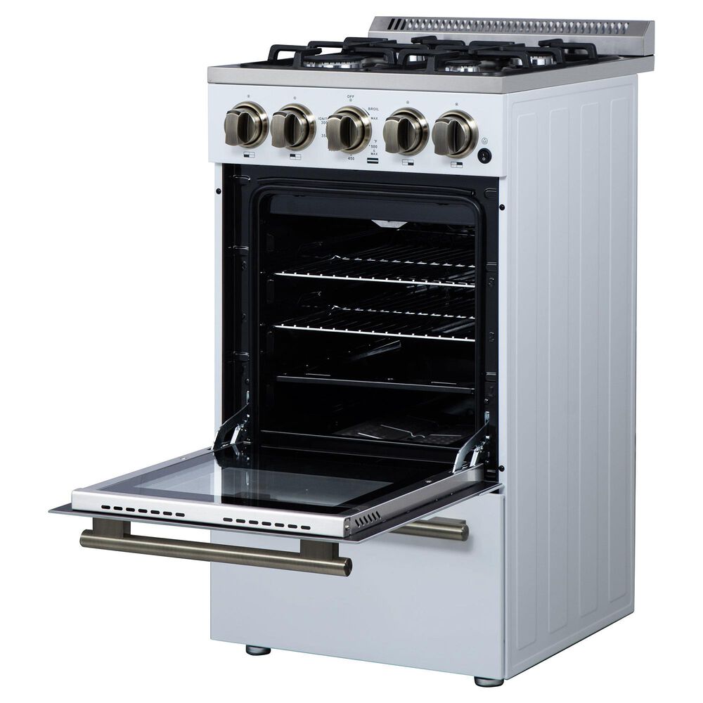 Forno Lamazze 20" Freestanding Gas Range in White, , large