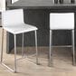 Lumisource Mara Counter Stool with White Cushion in Stainless Steel (Set of 2), , large