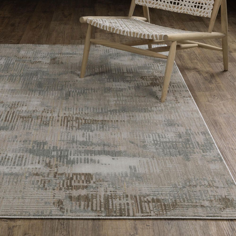 Oriental Weavers Mallory MAL03 Beige and Blue 3&#39;3&quot; x 5&#39; Area Rug, , large