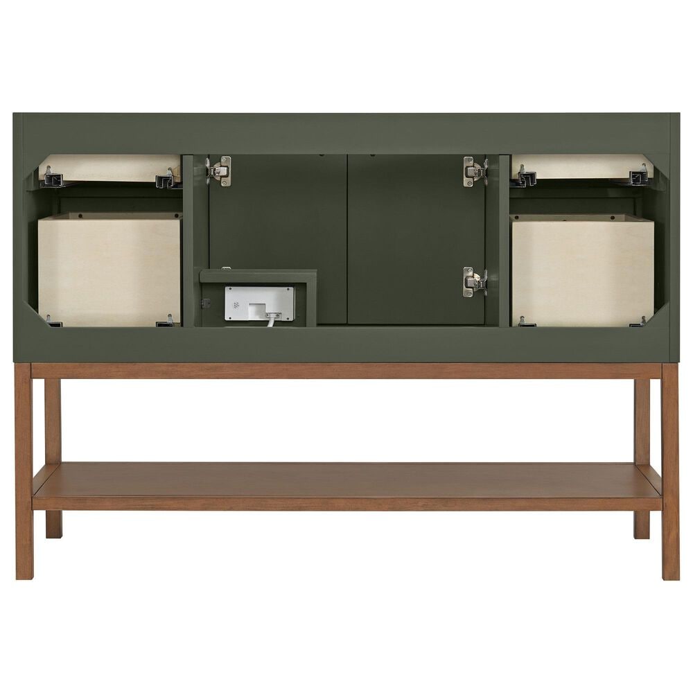 37B Isadore 48" Single Bathroom Vanity Cabinet in Deep Olive Green and White Composite Stone Top and Backsplash, , large