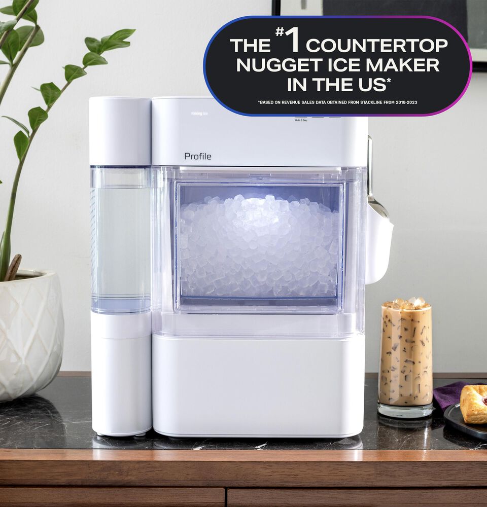 GE Profile Opal 2.0 Ultra Nugget Ice Maker with Side Tank and Scale Inhibiting Filter in Stone White, , large