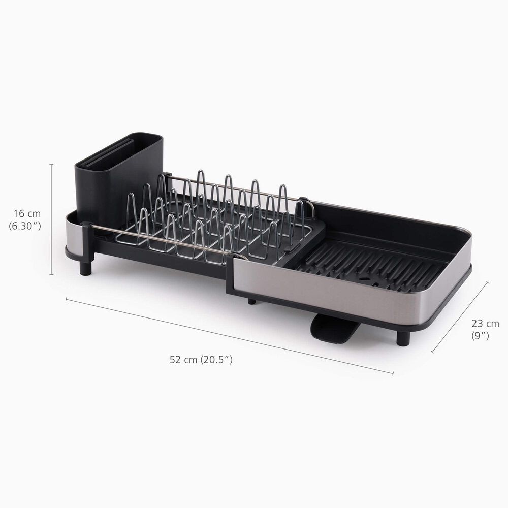 Joseph Joseph Extend Slim Expandable Dish Drainer in Stainless Steel and Gray, , large