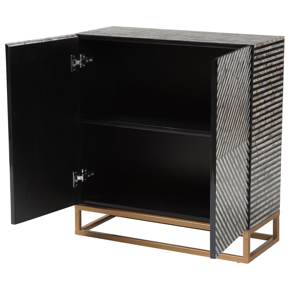 Baxton Studio Belenus Storage Cabinet in Gold, Black and Grey, , large