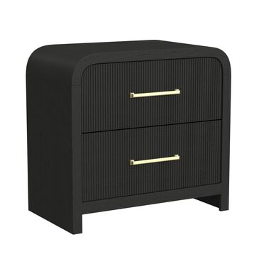 Mayberry Hill Ridgemont 2-Drawer Nightstand with USB in Black, , large