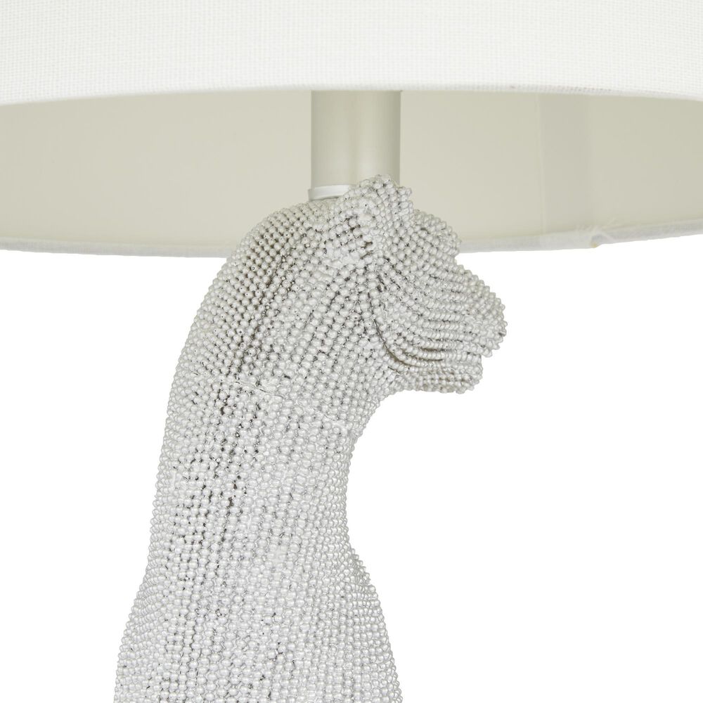 Maple and Jade Polystone Glam Table Lamp in White, , large