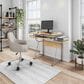 Rta Products Llc Compact Computer Desk with Side Shelf and Keyboard Panel in Cherry and Silver, , large