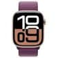 Apple Watch Series 10 GPS + Cellular 46mm Rose Gold Aluminum Case with Plum Sport Loop, , large