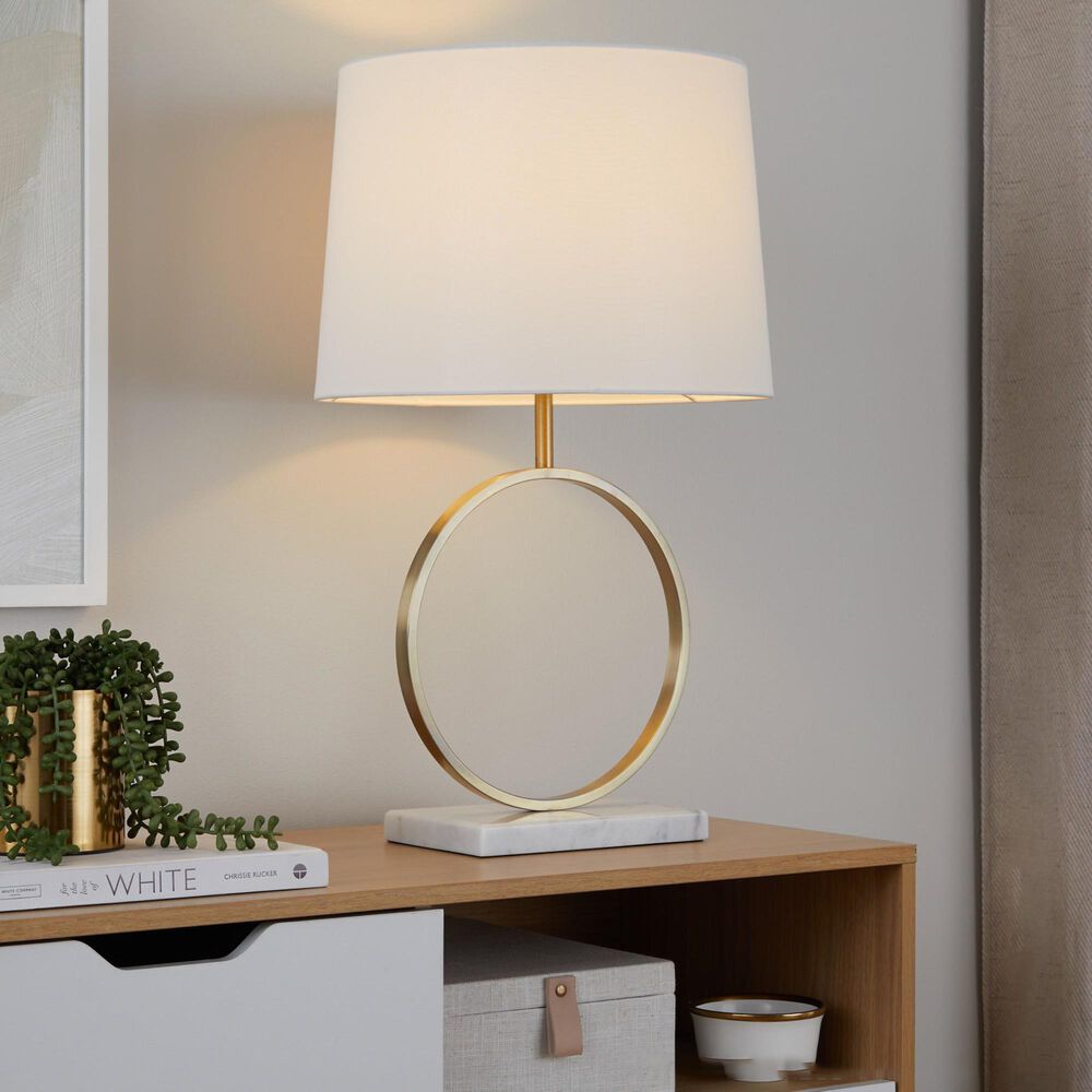 Grandview Gallery Moon Table Lamp in Gold and White, , large