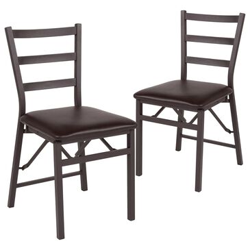 Flash Furniture Hercules Folding Chair in Brown (Set of 2), , large