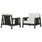 HOMLUX Outdoor Club Chair with Black Textilene Accents in White (Set of 2), , large