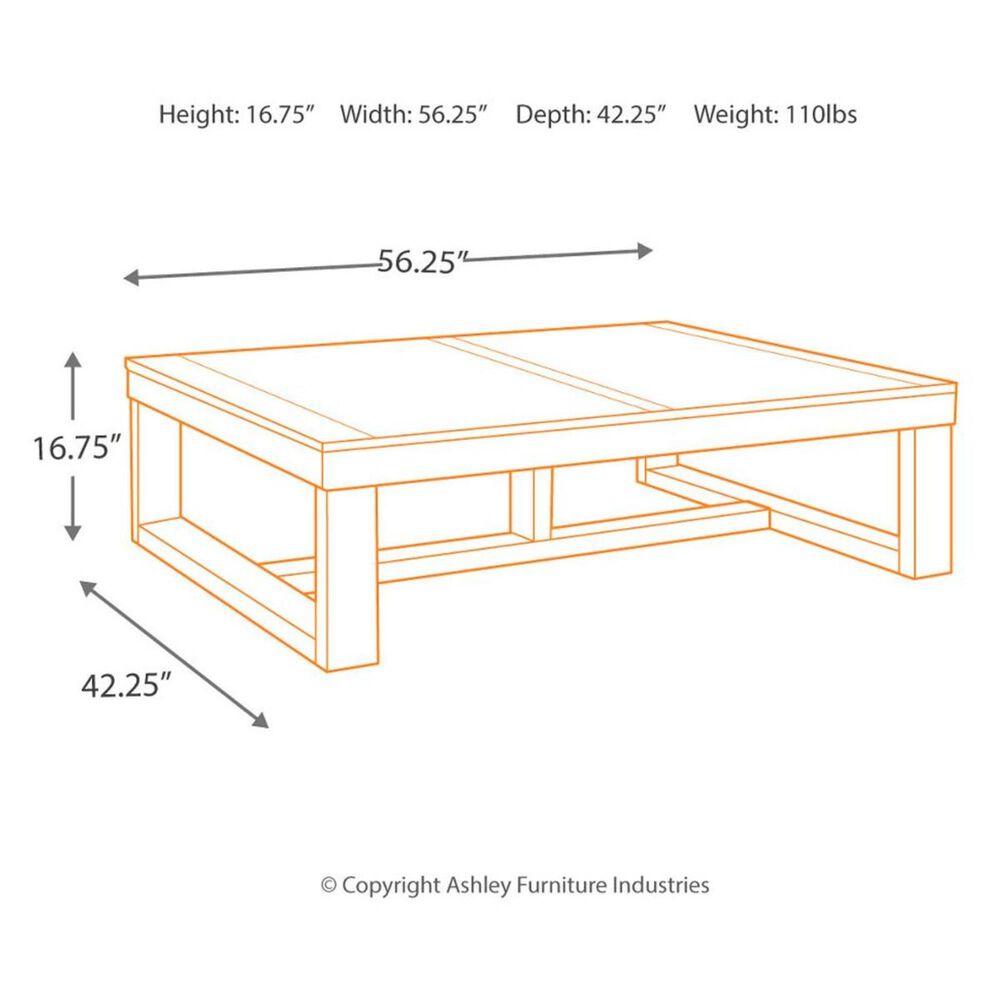 Ashley Watson 56&quot; Rectangular Cocktail Table in Dark Brown, , large