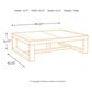Ashley Watson 56" Rectangular Cocktail Table in Dark Brown, , large