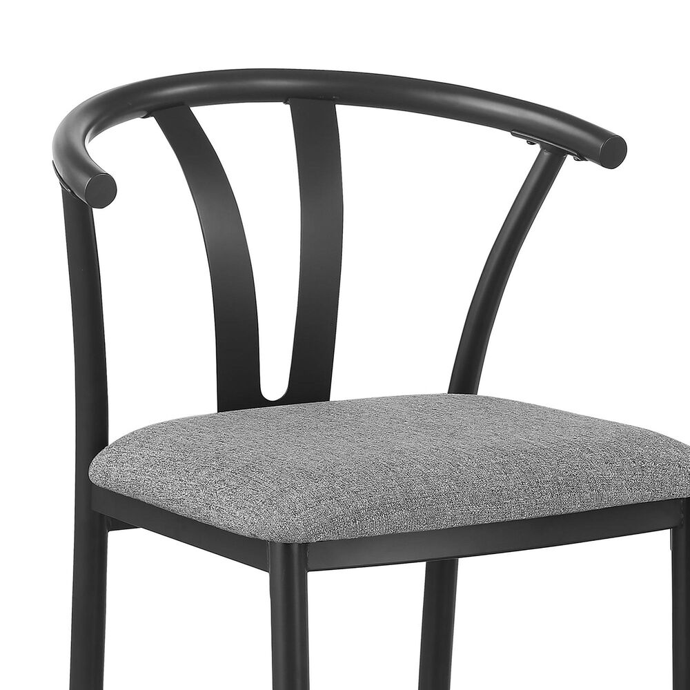 Coaster Dolman Counter Stool in Black Finish and Gray Upholstery, , large
