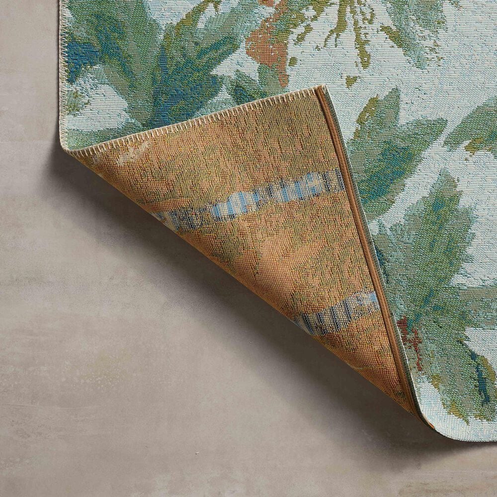 Loloi Botanical Sky and Green 2&#39;5&quot; x 3&#39;11&quot; Indoor/Outdoor Area Rug, , large