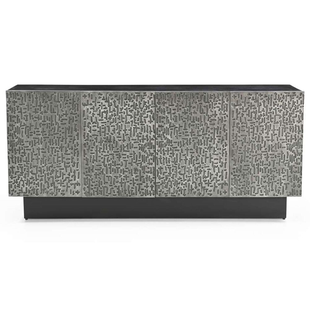 Bassett Mirror Company Sevigny 4-Door Server in Black and Antique Pewter, , large