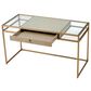 EICHHOLTZ Napa Valley Writing Desk in Brushed Brass and Clear, , large