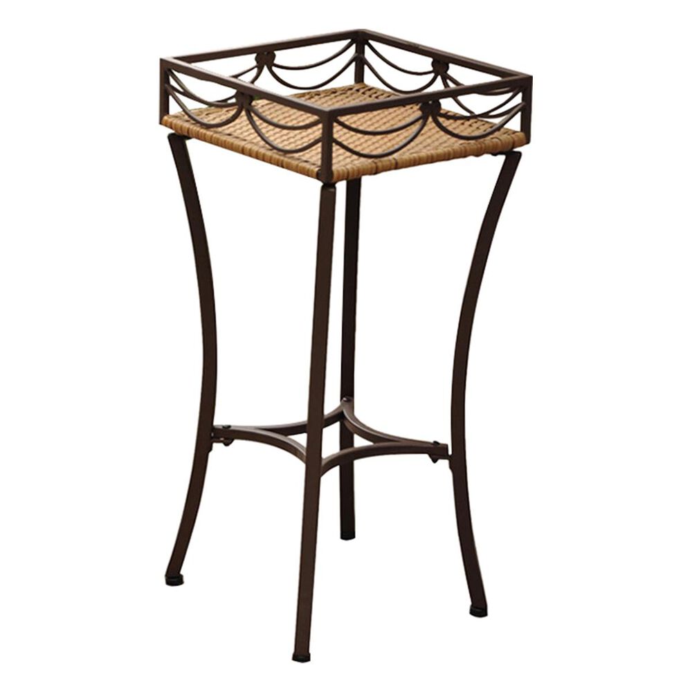 International Caravan Valencia Resin Wicker/Steel Square Plant Stand