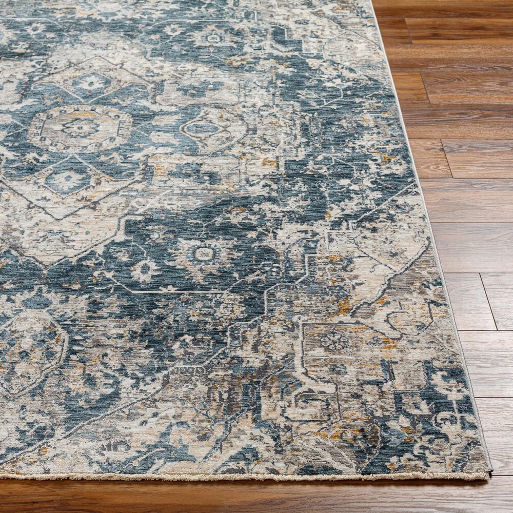 Surya Cardiff CDF-2307 Deep Teal, Blue, Light Gray, Medium Gray, Charcoal and Camel 10&#39; x 13&#39;11&quot; Area Rug, , large
