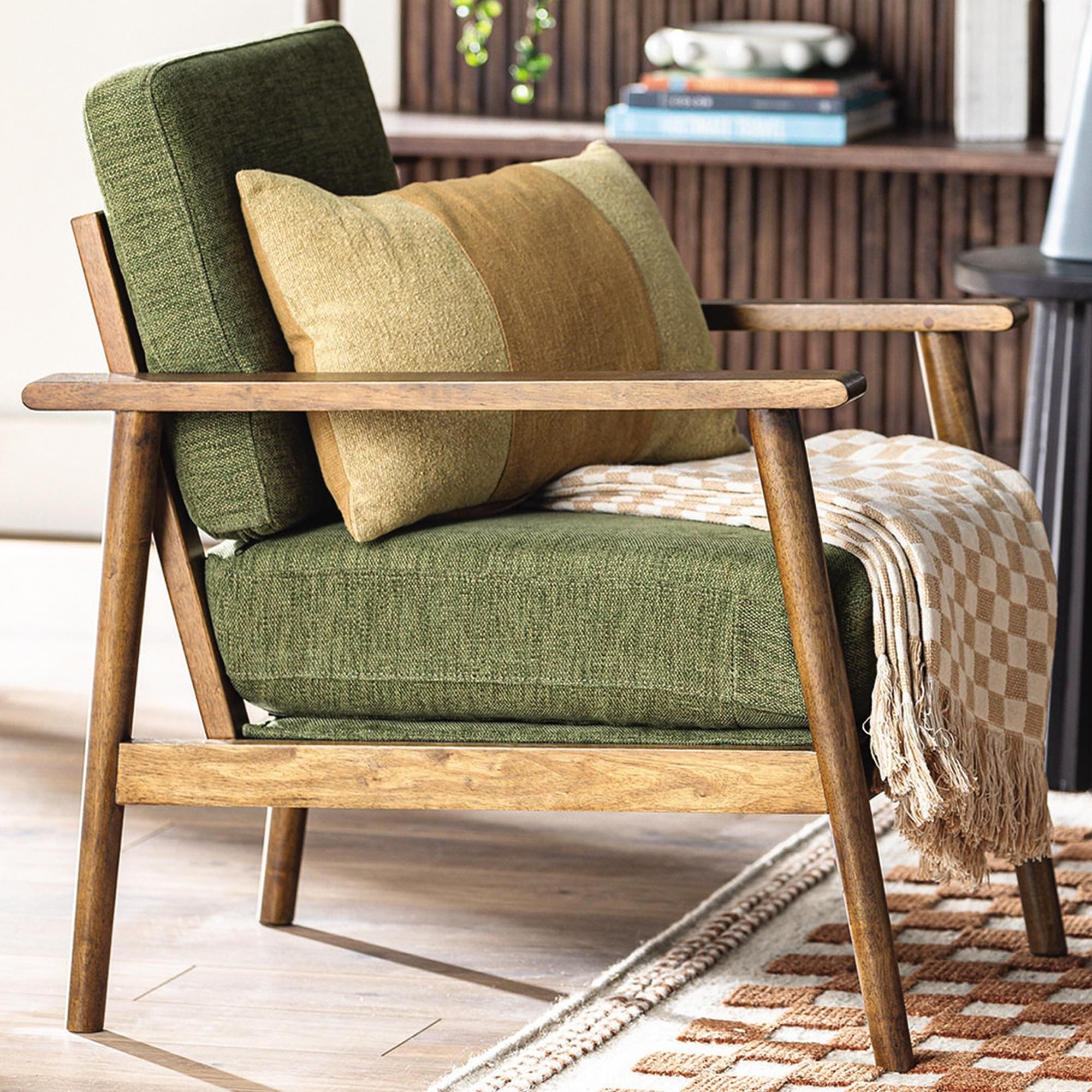 FEX-CHAIR WITH ARM GREEN／ACTUS Ashley Bixler Showood Accent Chair in Olive