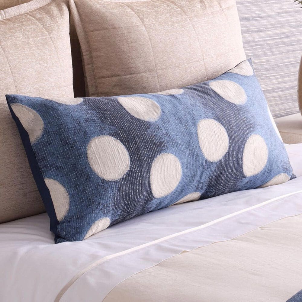 Ann Gish Eclipse 16" x 36" Lumbar Throw Pillow in Blue and Silver, , large