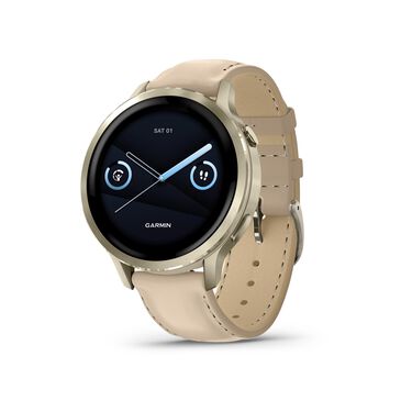 Garmin Venu 4  41 mm Lunar Gold with Bone Silicone Band and Light Sand Leather Band, , large