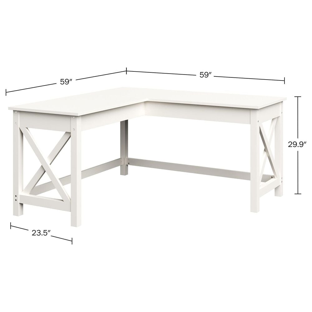 Timberlake L-Shaped Desk in White, , large