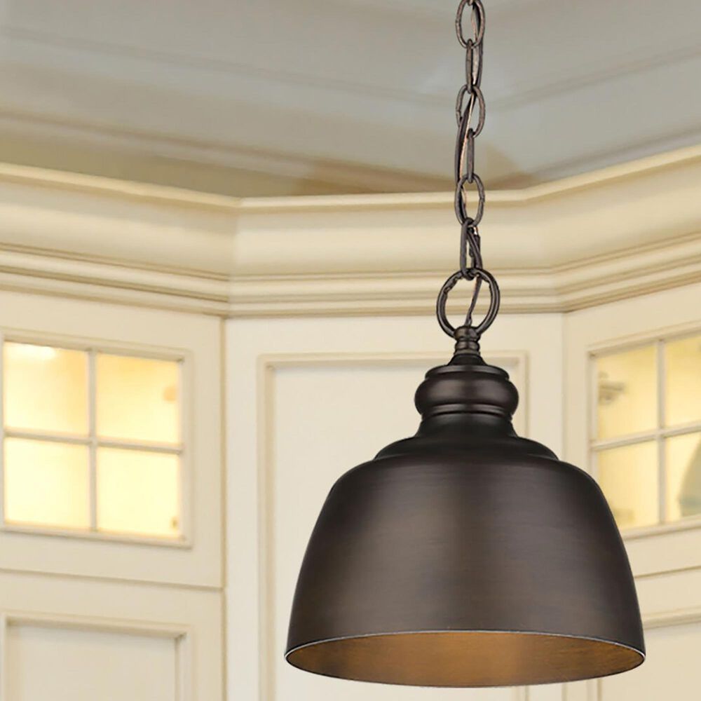 Golden Lighting Holmes Mini Pendant in Rubbed Bronze, , large