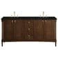 James Martin Kinnsden 72" Double Bathroom Vanity in Sable Oak with 3 cm Phantome Eclos Top and Rectangular Sinks, , large