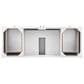 James Martin Vanities Chicago 60" Double Bathroom Vanity in Glossy White with 3 cm Carrara White Marble Top and Rectangular Sinks, , large