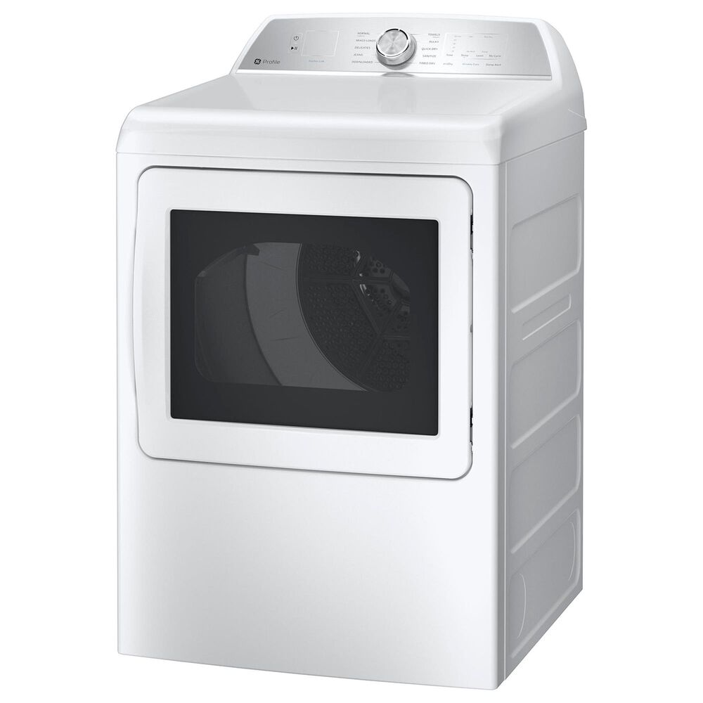 GE Profile 5 Cu. Ft. Top Load Impeller Washer and 7.4 Cu. Ft. Electric Dryer Laundry Pair in White, , large