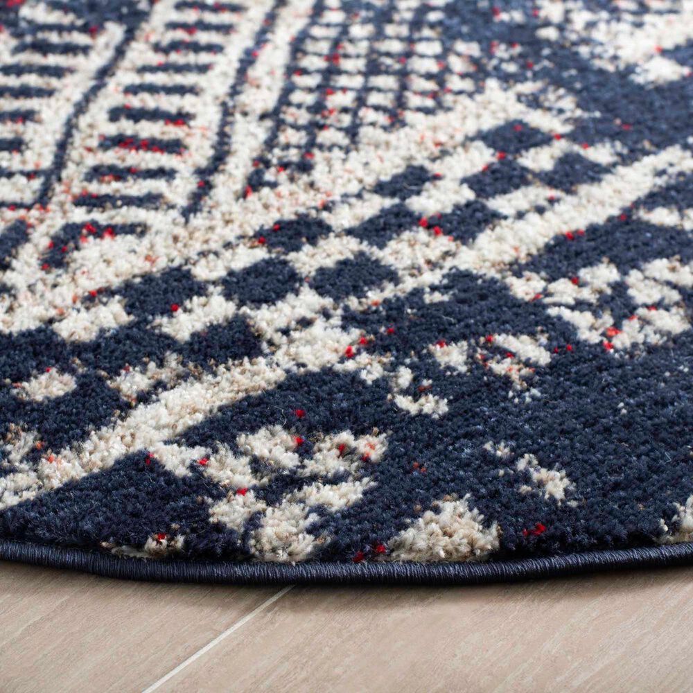 Safavieh Adirondack ADR202N 6&#39; Round Vintage Navy and Light Grey Area Rug, , large