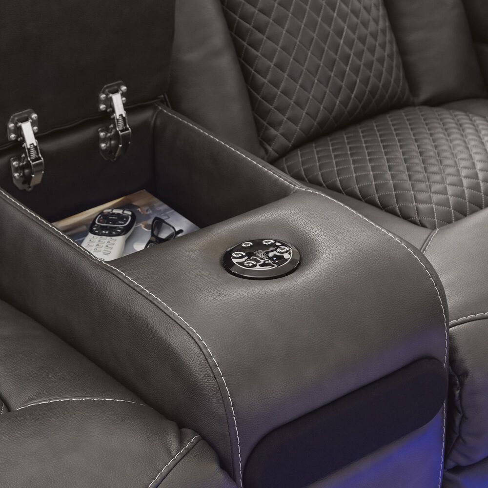 Ashley Fyne-Dyme 2-Piece Power Reclining Living Room Set in Shadow, , large