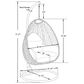 Leisuremod Patio Hanging Egg Swing Chair with Taupe Cushion in White, , large