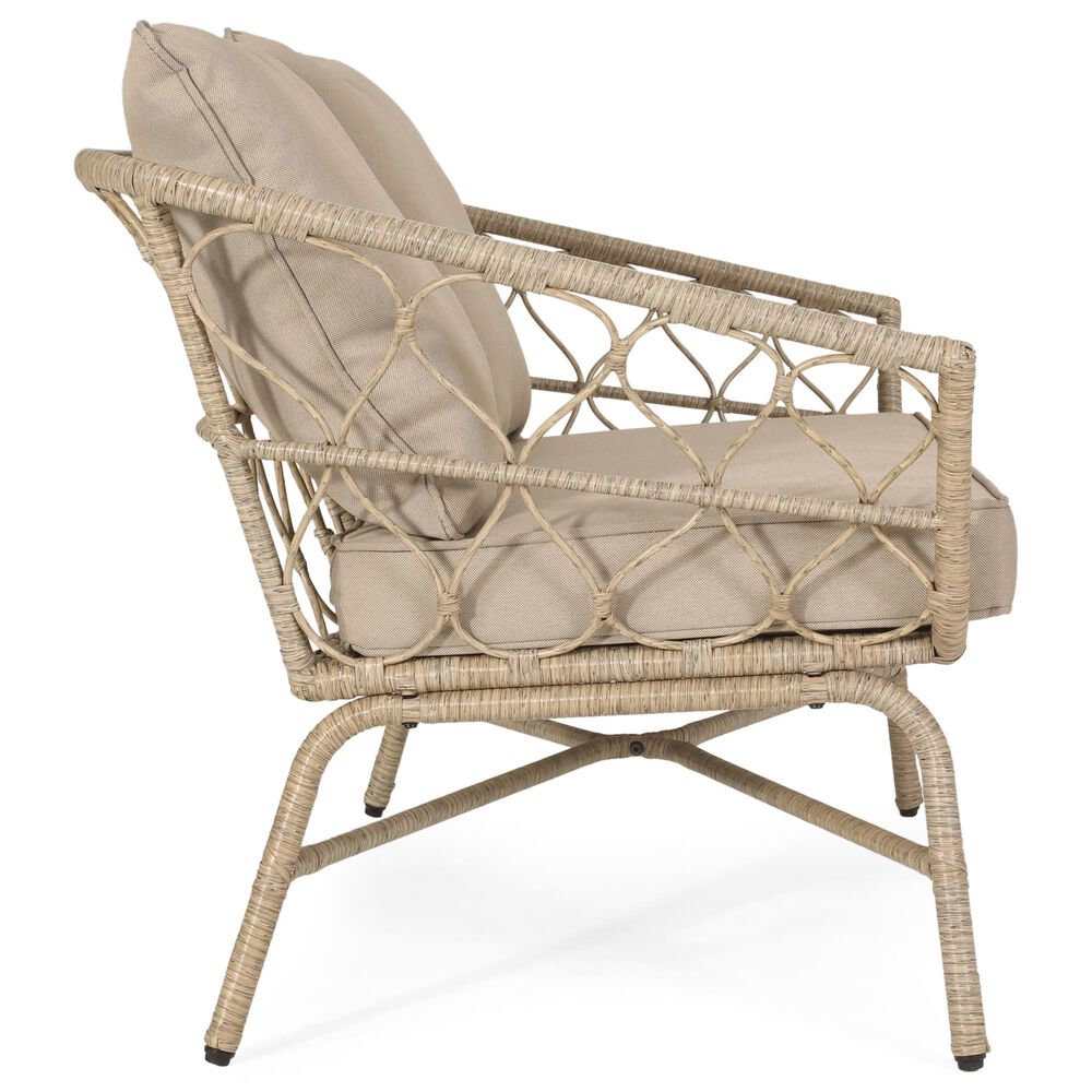 Hearth and Haven Bruce Outdoor Loveseat with Cushions in Brown, , large