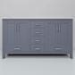 Lexora Home Jacques 60" Double Bathroom Vanity in Dark Grey with 2 cm White Quartz Top and Rectangular Sinks, , large
