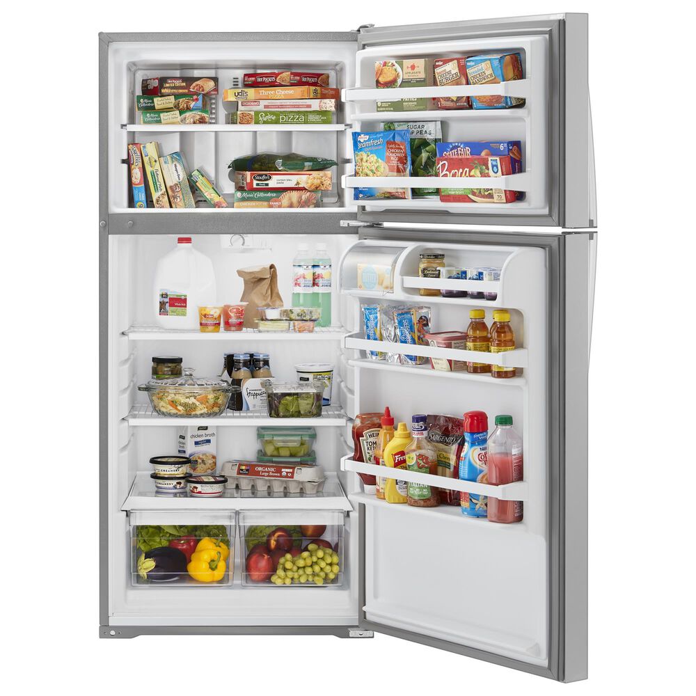Whirlpool 14 Cu. Ft. Top-Freezer Refrigerator with Freezer Temperature Control in Monochromatic Stainless Steel, , large
