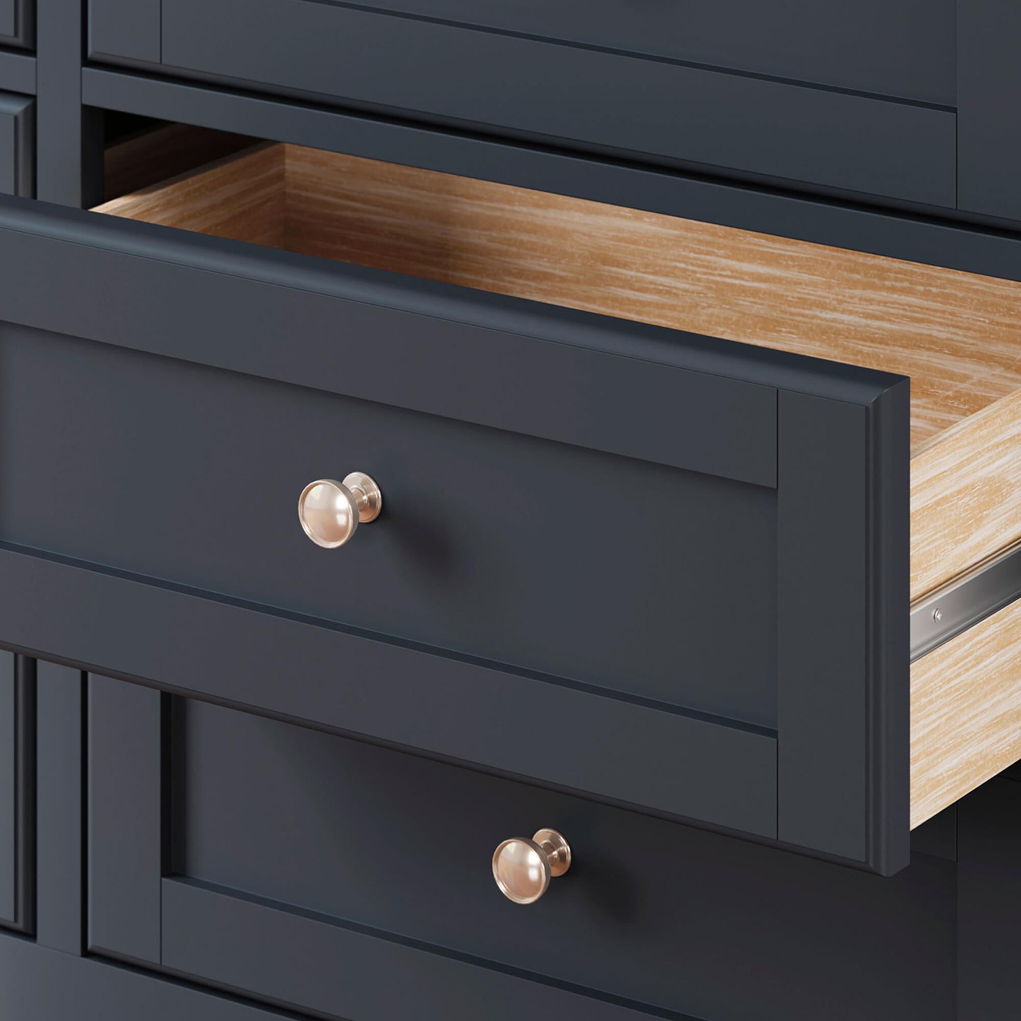 Ashley Landocken 6-Drawer Dresser in Dark Slate Blue and Light Brown