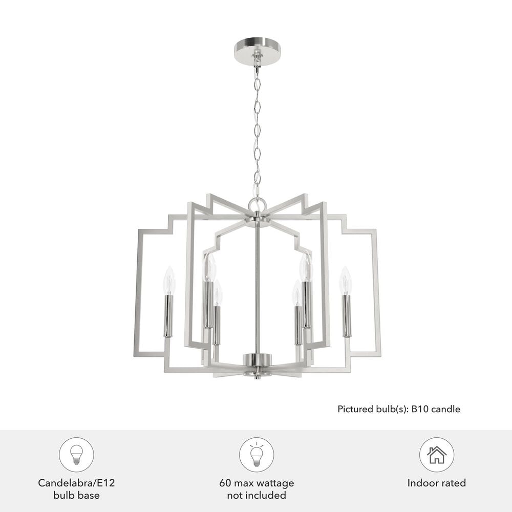 Hunter Zoanne 24&quot; 6-Light Chandelier in Brushed Nickel, , large